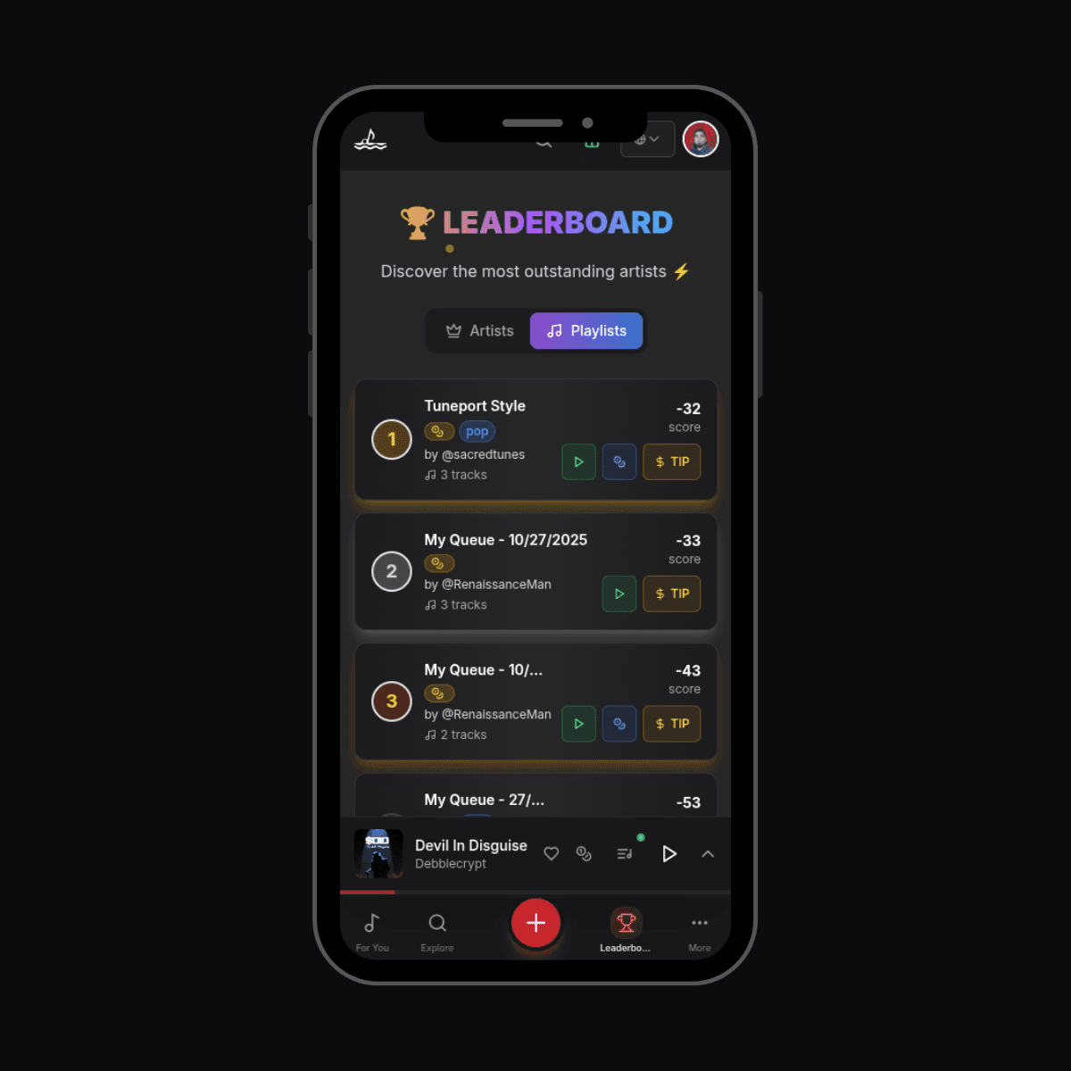 User enjoying Tuneport